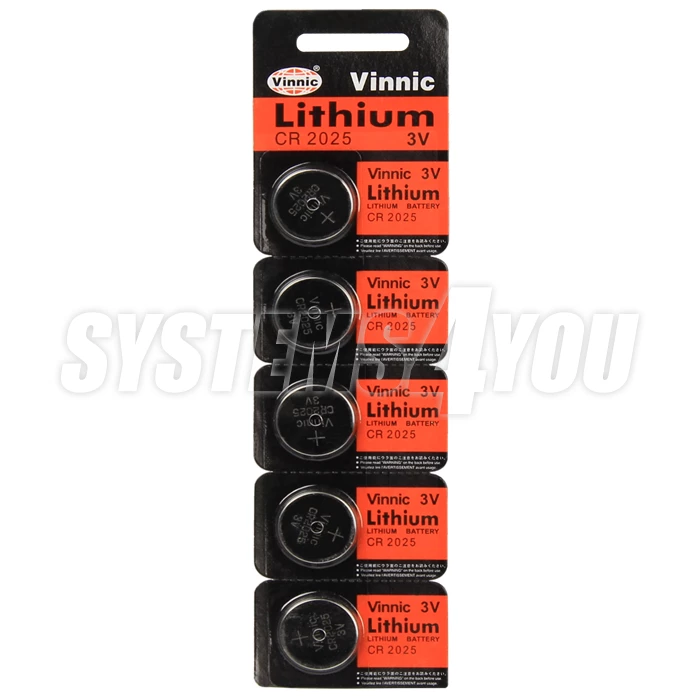 5 x Batteries Vinnic CR 2025 3V Lithium